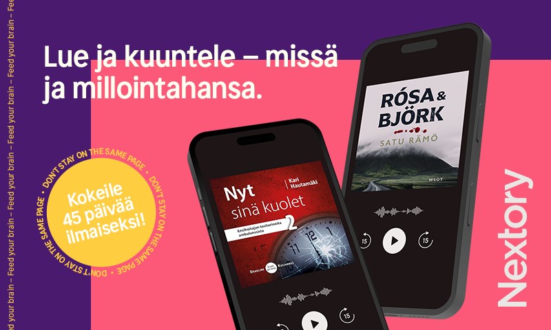 Nextory 45 päivää ilmaiseksi kokeilujakso