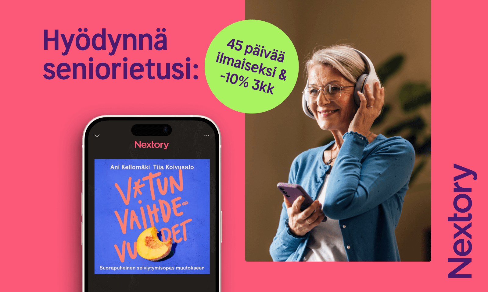 Nextory 45 päivää ilmaiseksi_Senioriedut